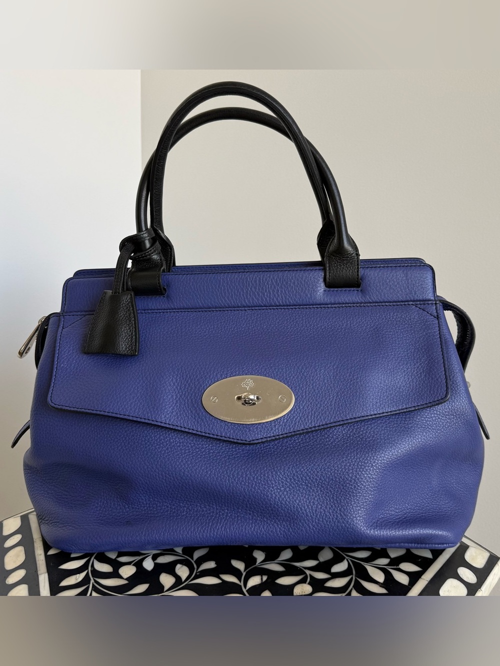 Mulberry 'Blenheim' Indigo (Blue Violet) Leather Satchel Bag | Rare Color